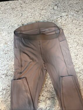 Calvin Klein Taupe/Brown Workout Leggings with Side Pockets
